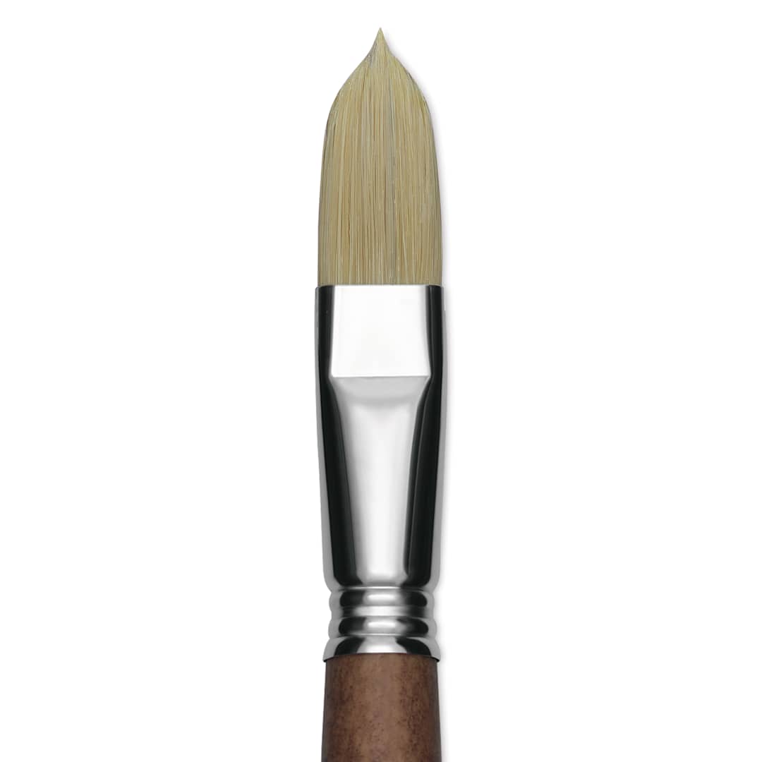 Open in modal - Escoda Futura Synthetic Bristle Brush - Series 5418, Long Filbert, Size 18, Long Handle, close-up