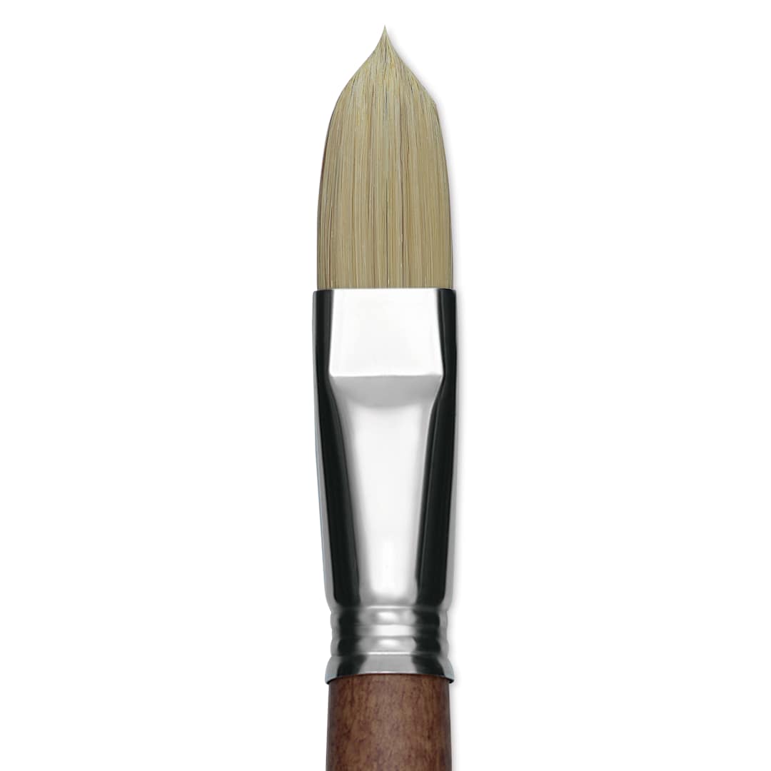 Open in modal - Escoda Futura Synthetic Bristle Brush - Series 5418, Long Filbert, Size 20, Long Handle, close-up