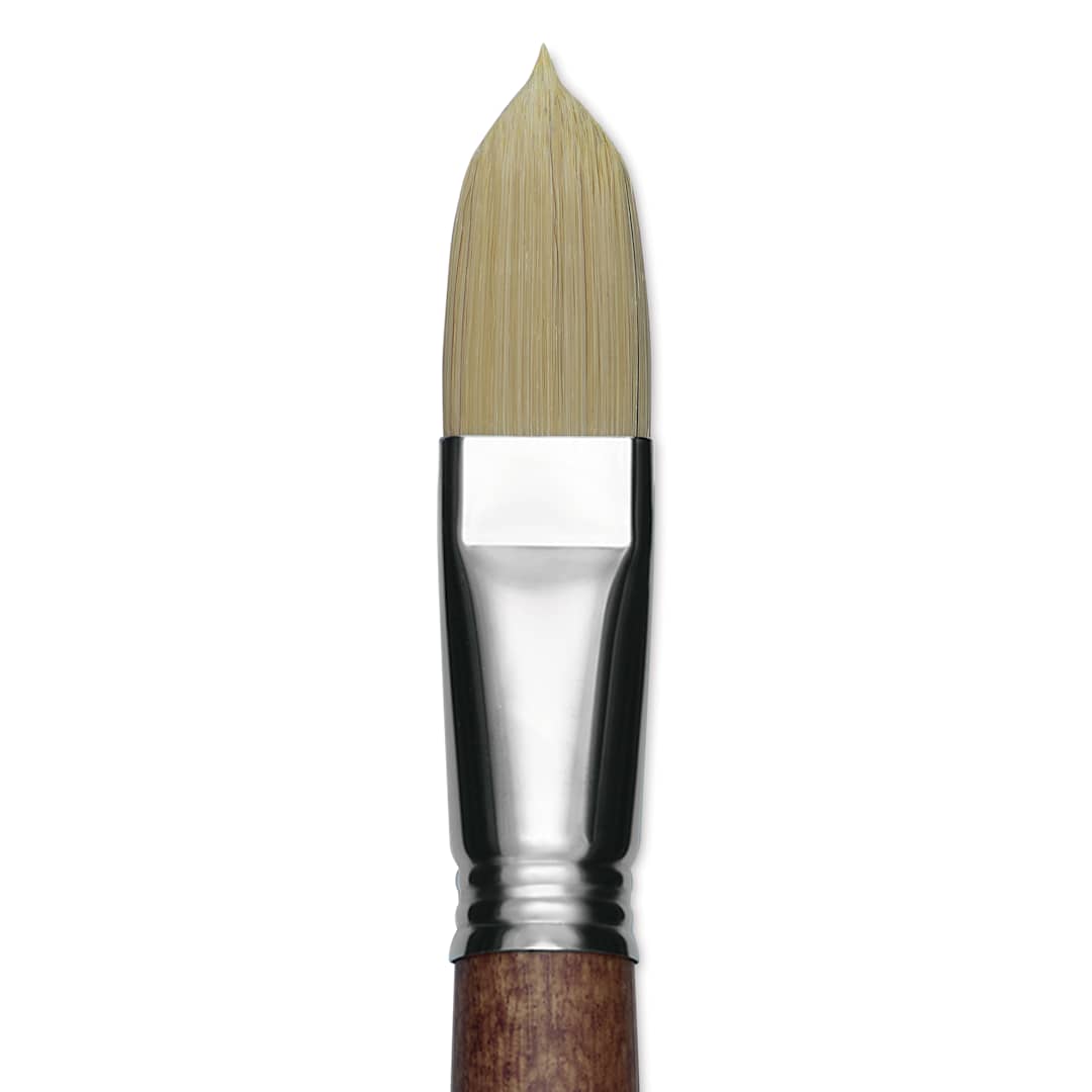 Open in modal - Escoda Futura Synthetic Bristle Brush - Series 5418, Long Filbert, Size 22, Long Handle, close-up