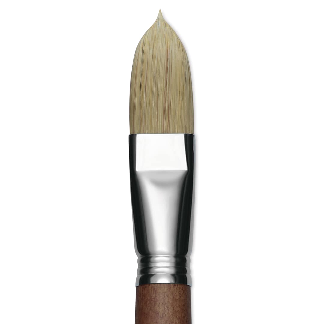 Open in modal - Escoda Futura Synthetic Bristle Brush - Series 5418, Long Filbert, Size 24, Long Handle, close-up
