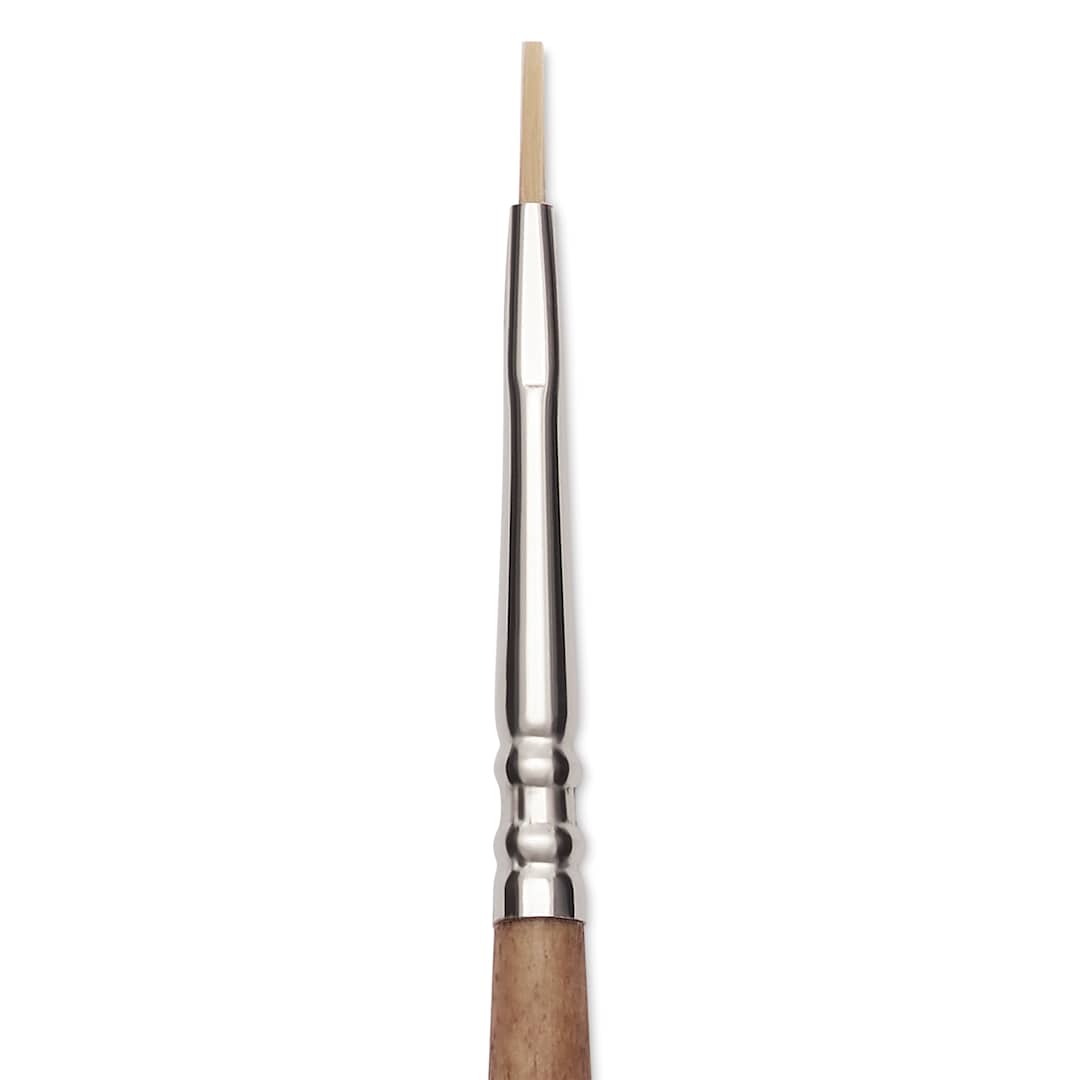 Open in modal - Escoda Futura Synthetic Bristle Brush - Series 5424, Flat, Size 0, Long Handle, close-up