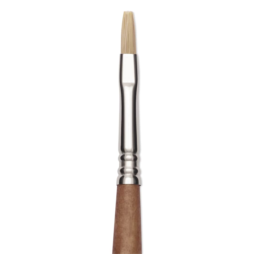 Open in modal - Escoda Futura Synthetic Bristle Brush - Series 5424, Flat, Size 4, Long Handle, close-up