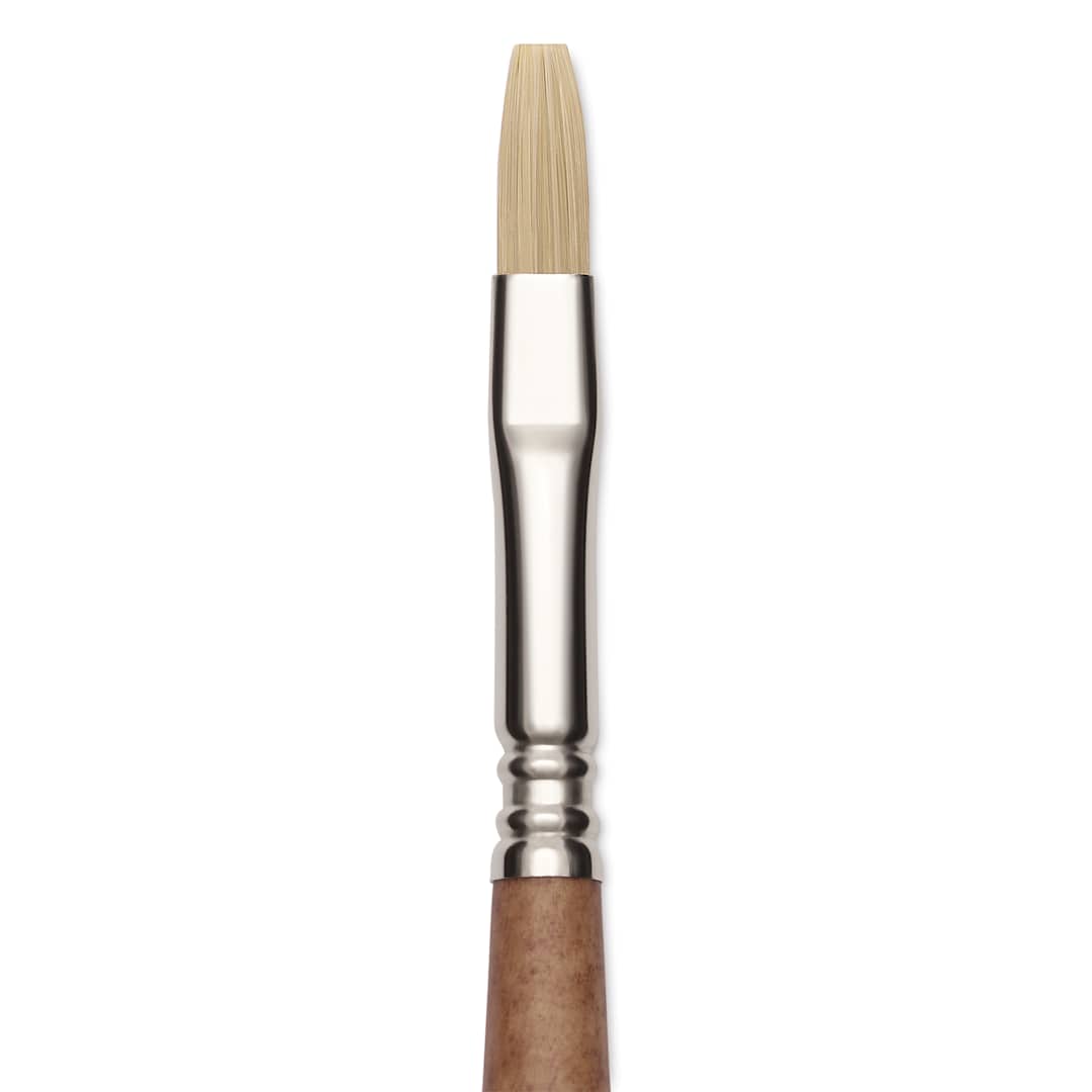 Open in modal - Escoda Futura Synthetic Bristle Brush - Series 5424, Flat, Size 8, Long Handle, close-up