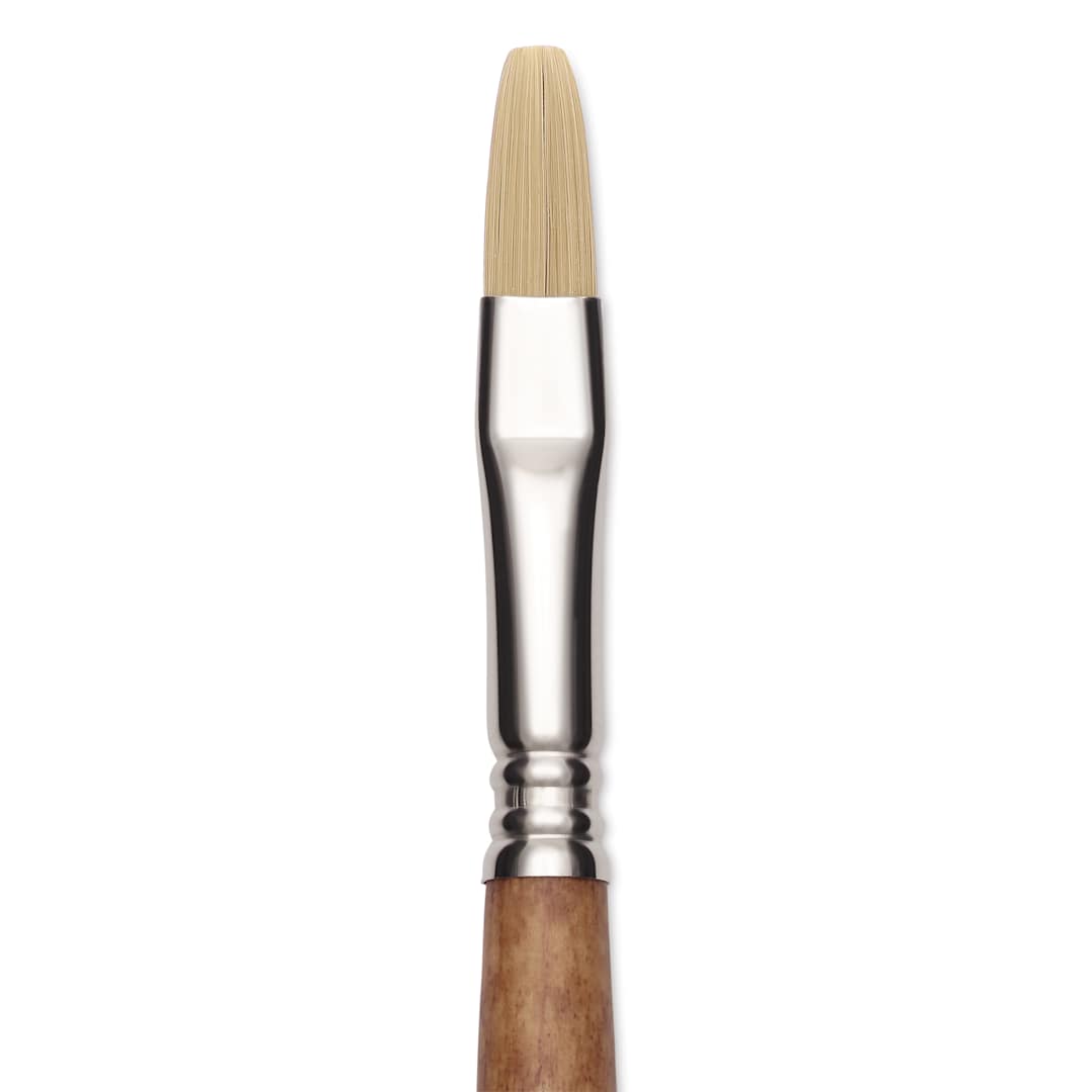 Open in modal - Escoda Futura Synthetic Bristle Brush - Series 5424, Flat, Size 10, Long Handle, close-up