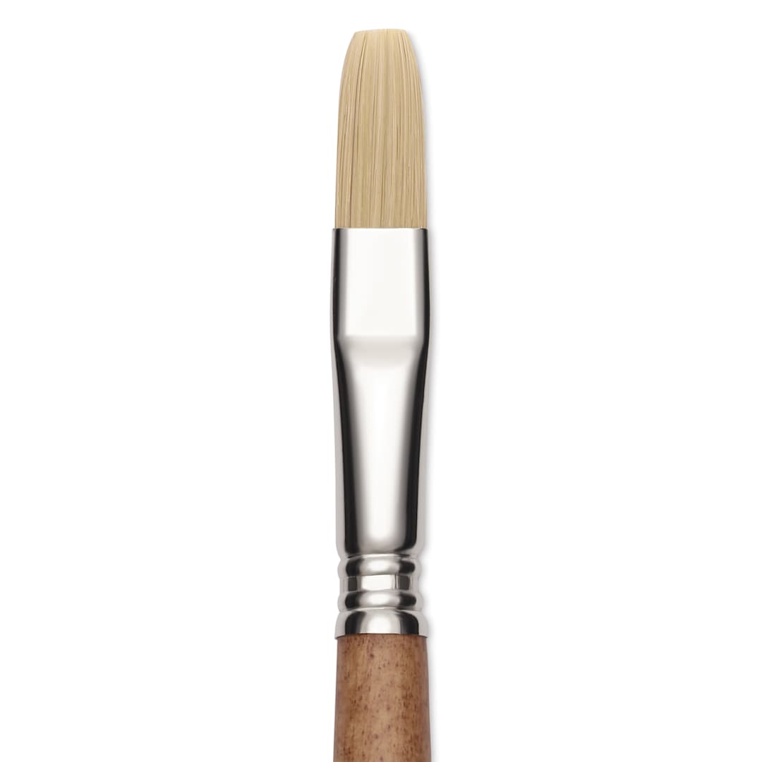 Open in modal - Escoda Futura Synthetic Bristle Brush - Series 5424, Flat, Size 12, Long Handle, close-up