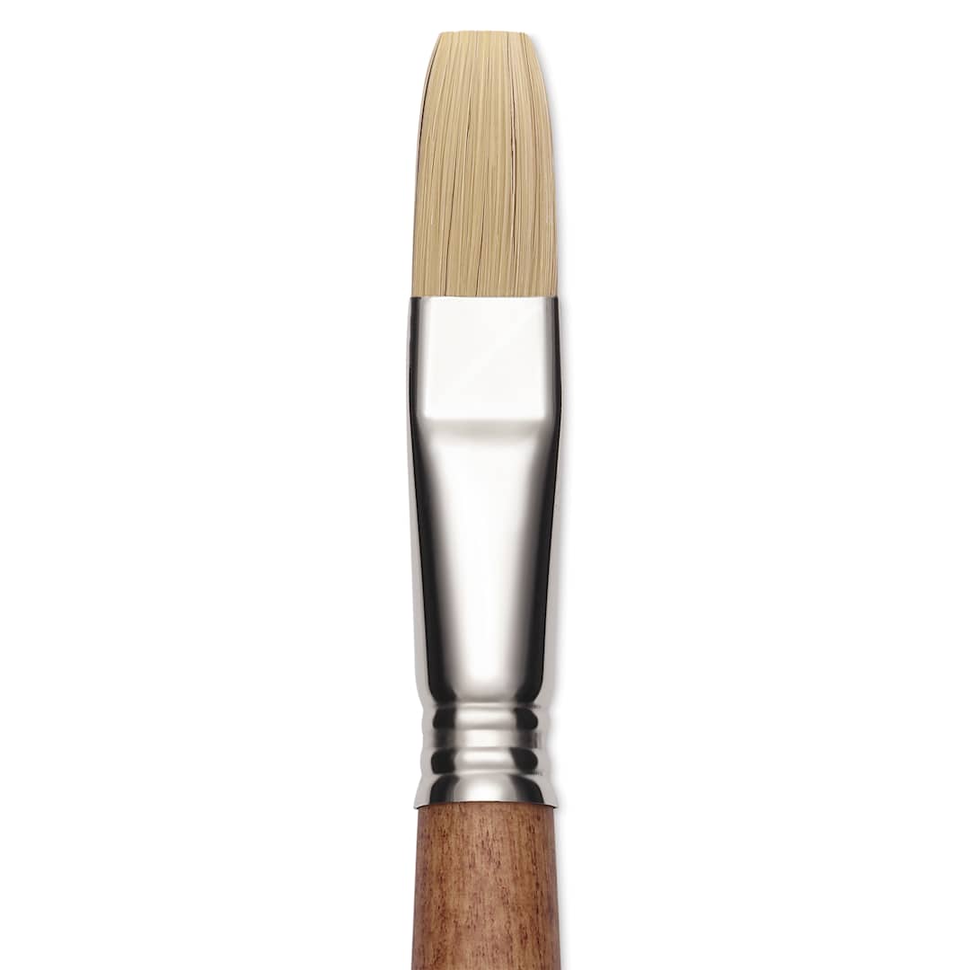 Open in modal - Escoda Futura Synthetic Bristle Brush - Series 5424, Flat, Size 16, Long Handle, close-up