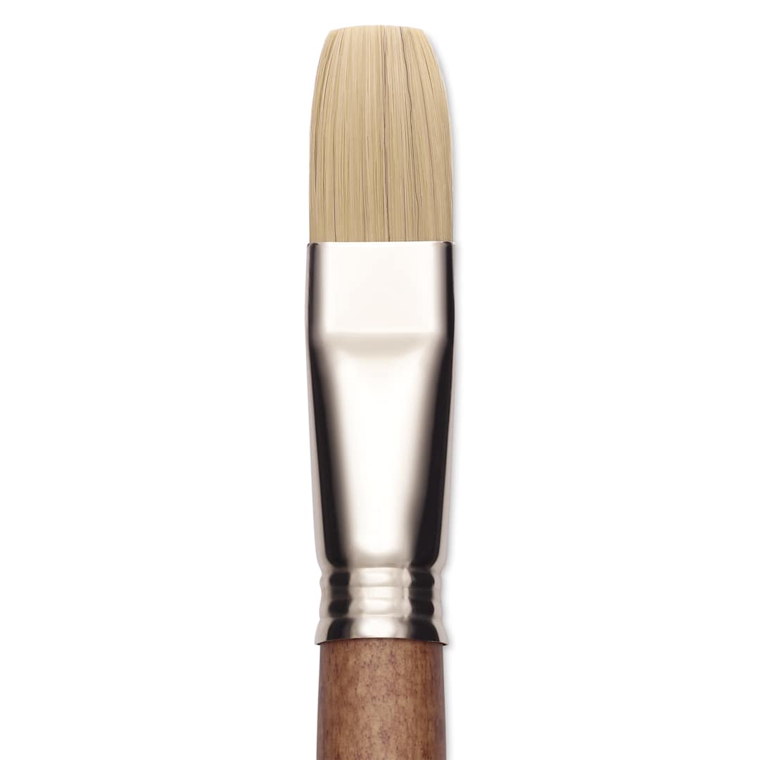 Open in modal - Escoda Futura Synthetic Bristle Brush - Series 5424, Flat, Size 20, Long Handle, close-up
