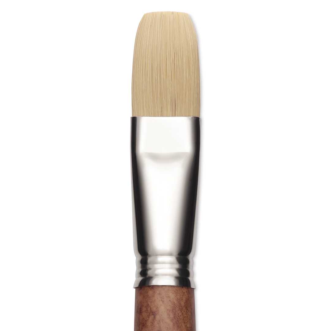 Open in modal - Escoda Futura Synthetic Bristle Brush - Series 5424, Flat, Size 22, Long Handle, close-up