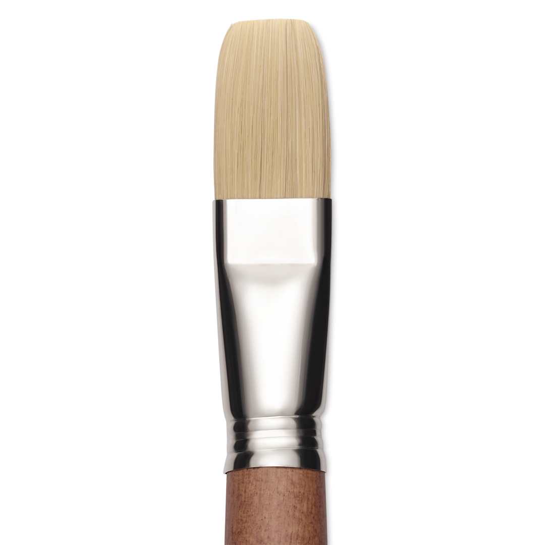 Open in modal - Escoda Futura Synthetic Bristle Brush - Series 5424, Flat, Size 24, Long Handle, close-up