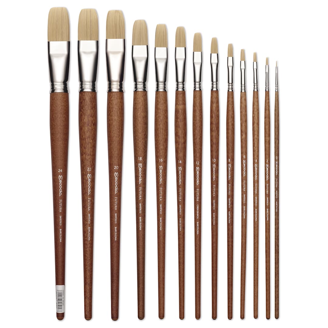 Open in modal - Escoda Futura Synthetic Bristle Brushes - Flat brushes in various sizes