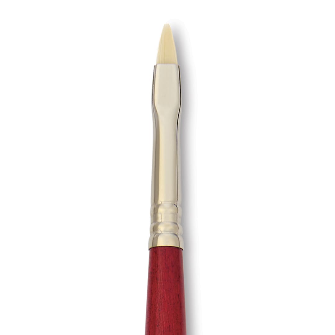 Open in modal - Escoda Marfil Synthetic Bristle Brushes - Series 4450 Bright, Size 4, Long Handle, close-up