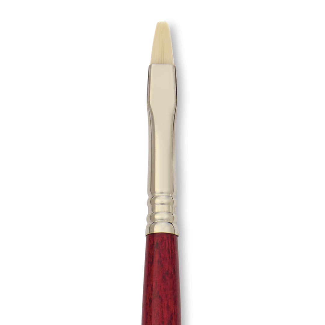 Open in modal - Escoda Marfil Synthetic Bristle Brushes - Series 4450 Bright, Size 6, Long Handle, close-up