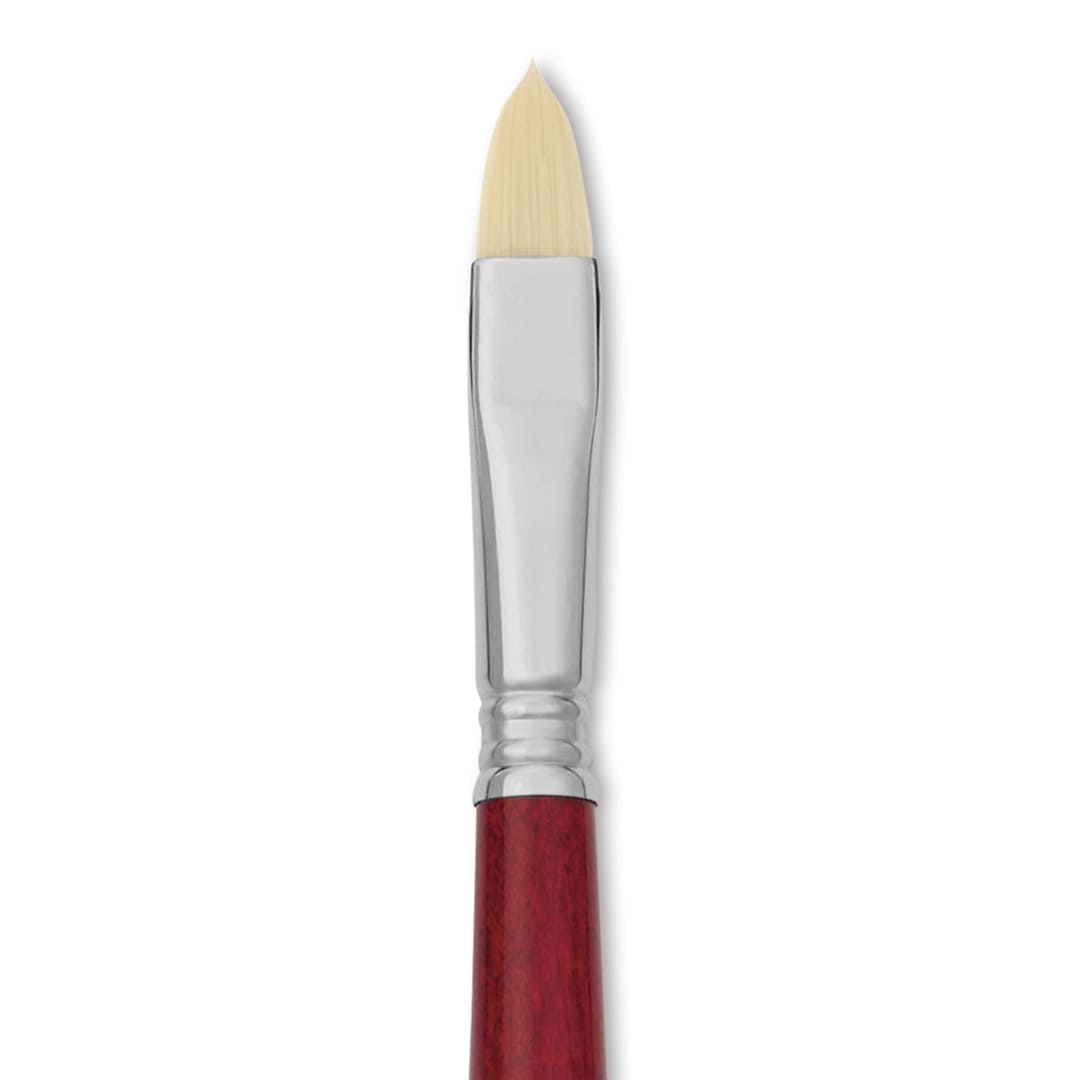 Open in modal - Escoda Marfil Synthetic Bristle Brushes - Series 4460 Filbert, Size 12, Long Handle, close-up