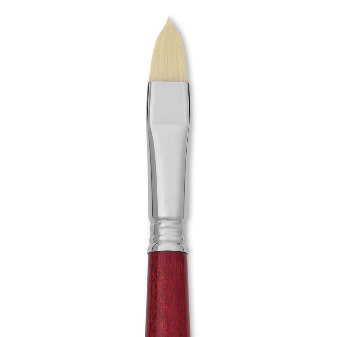 Open in modal - Escoda Marfil Synthetic Bristle Brushes - Series 4460 Filbert, Size 14, Long Handle, close-up