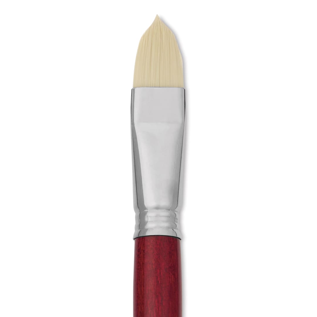 Open in modal - Escoda Marfil Synthetic Bristle Brushes - Series 4460 Filbert, Size 20, Long Handle, close-up