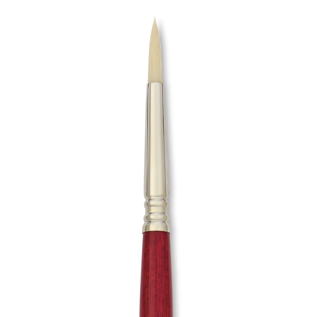 Open in modal - Escoda Marfil Synthetic Bristle Brushes - Series 4475 Round, Size 6, Long Handle, close-up