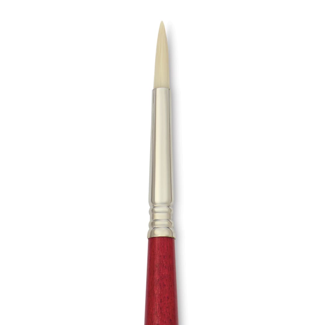 Open in modal - Escoda Marfil Synthetic Bristle Brushes - Series 4475 Round, Size 8, Long Handle, close-up