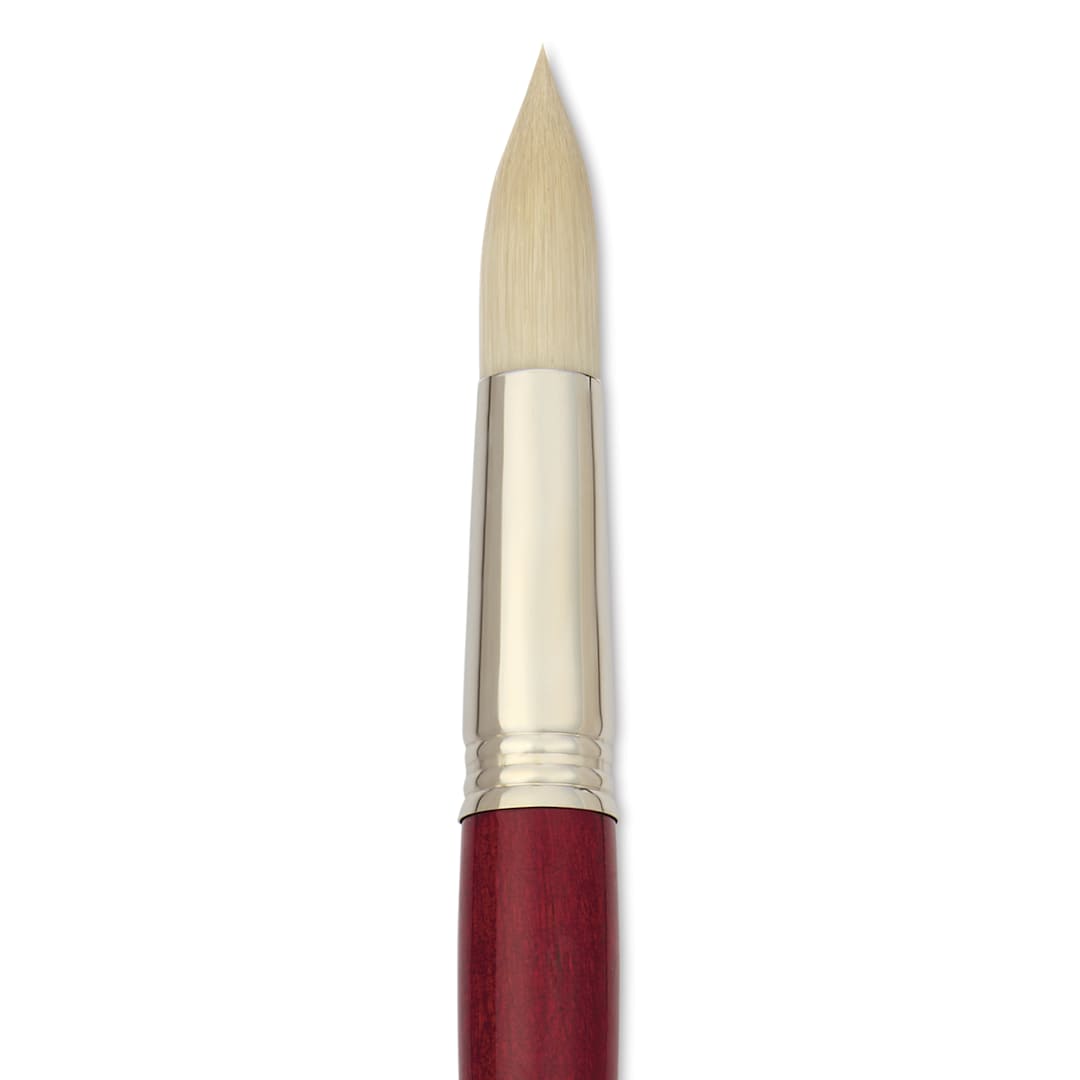 Open in modal - Escoda Marfil Synthetic Bristle Brushes - Series 4475 Round, Size 22, Long Handle, close-up
