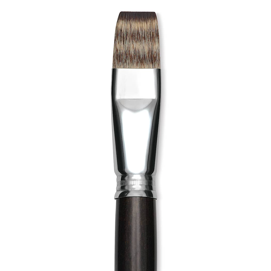 Open in modal - Escoda Vintage Synthetic Brush - Bright, Long  Handle, Size 20