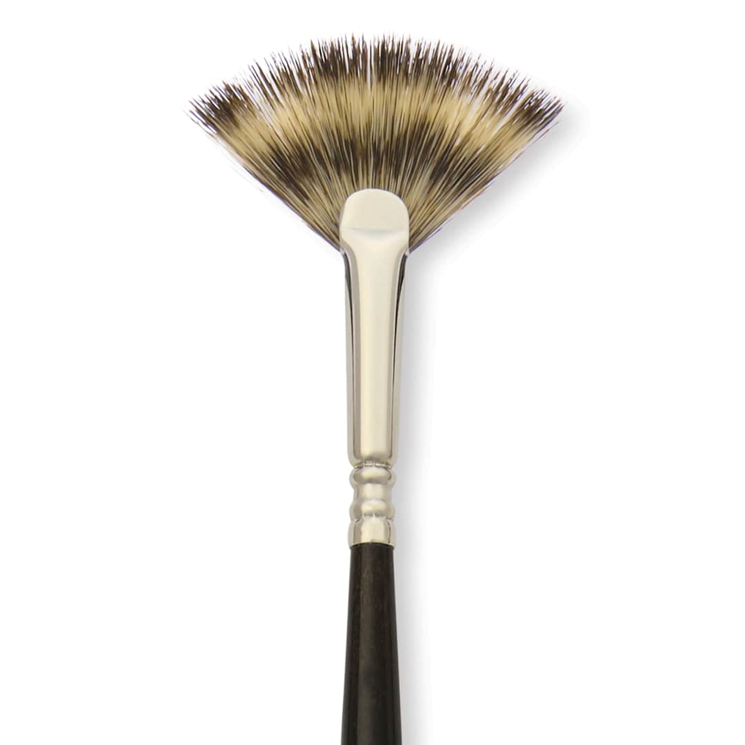 Open in modal - Escoda Vintage Synthetic Brush - Fan, Long  Handle, Size 2, close-up