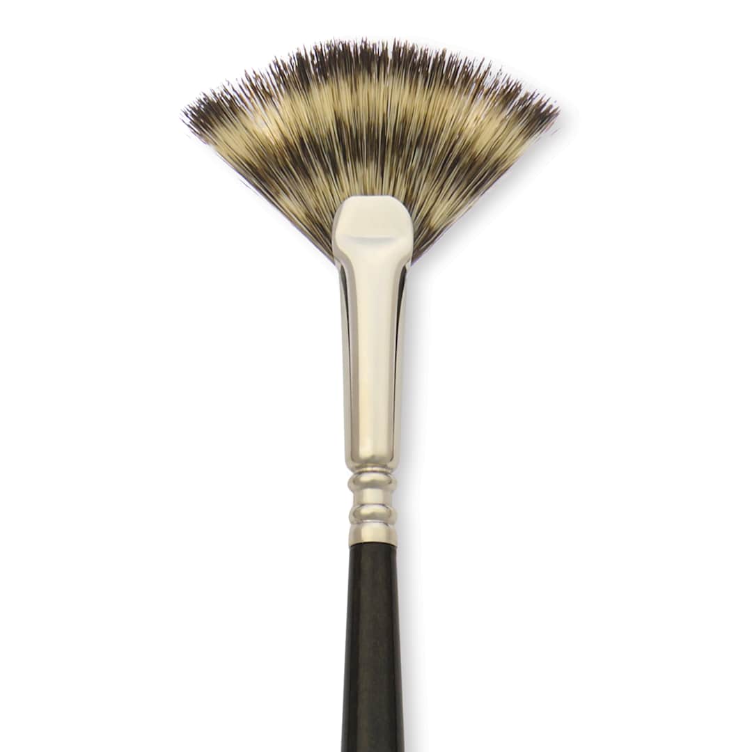 Open in modal - Escoda Vintage Synthetic Brush - Fan, Long  Handle, Size 4, close-up