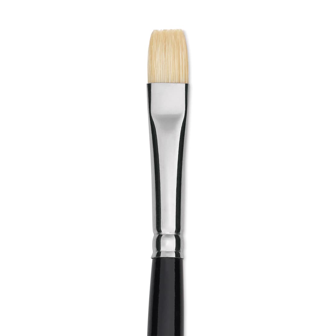 Open in modal - Trekell Hog Bristle Brush - Bright, Long Handle, Size 4, close up
