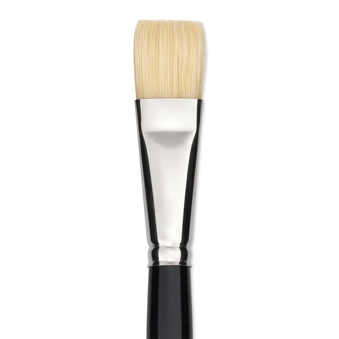 Open in modal - Trekell Hog Bristle Brush - Bright, Long Handle, Size 12, close up