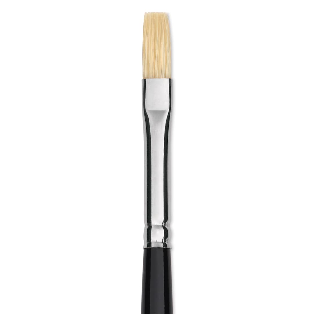 Open in modal - Trekell Hog Bristle Brush - Flat, Long Handle, Size 2, close up