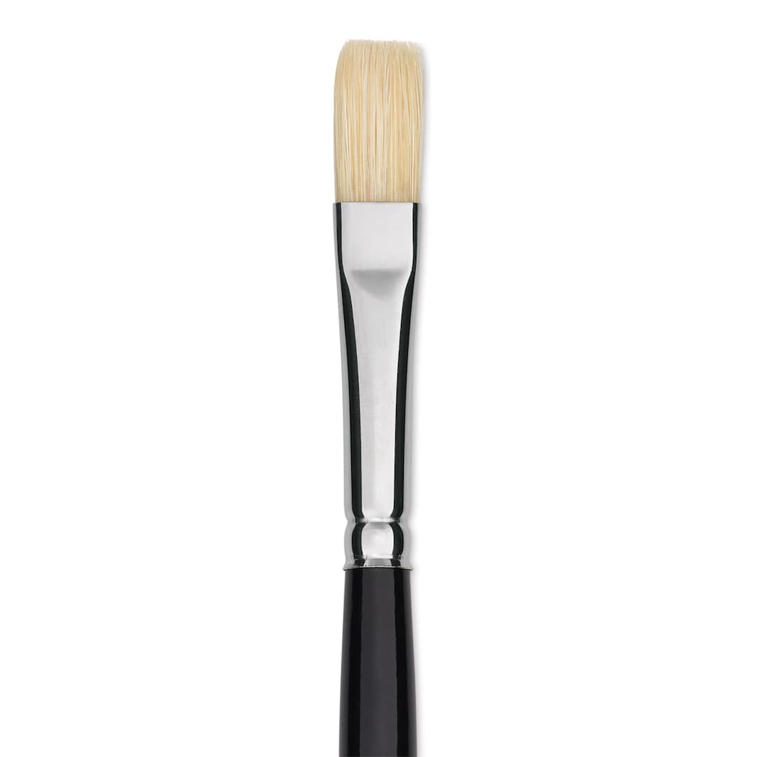 Open in modal - Trekell Hog Bristle Brush - Flat, Long Handle, Size 4, close up