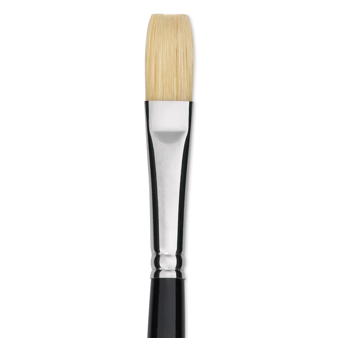 Open in modal - Trekell Hog Bristle Brush - Flat, Long Handle, Size 8, close up