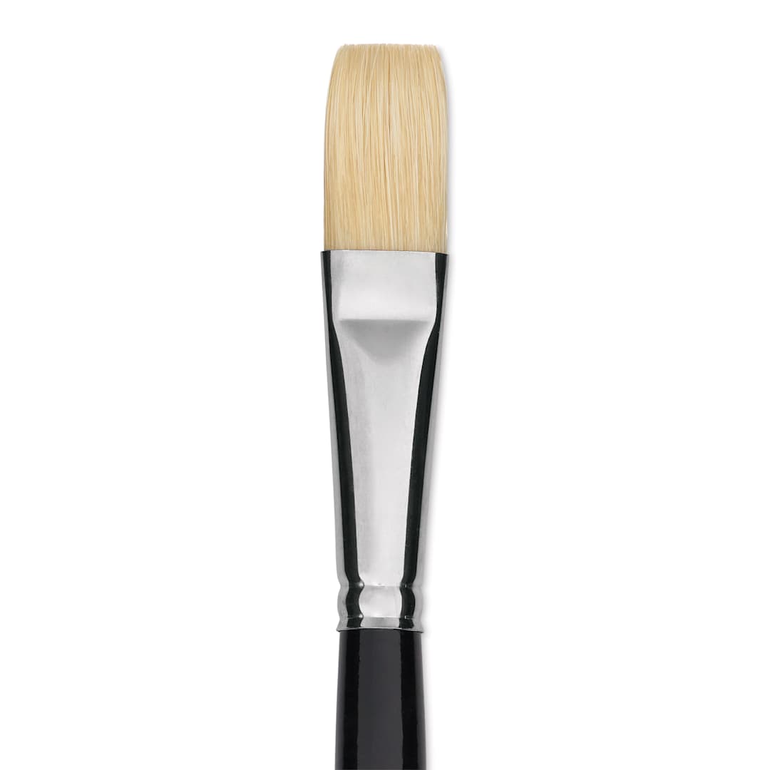 Open in modal - Trekell Hog Bristle Brush - Flat, Long Handle, Size 10, close up