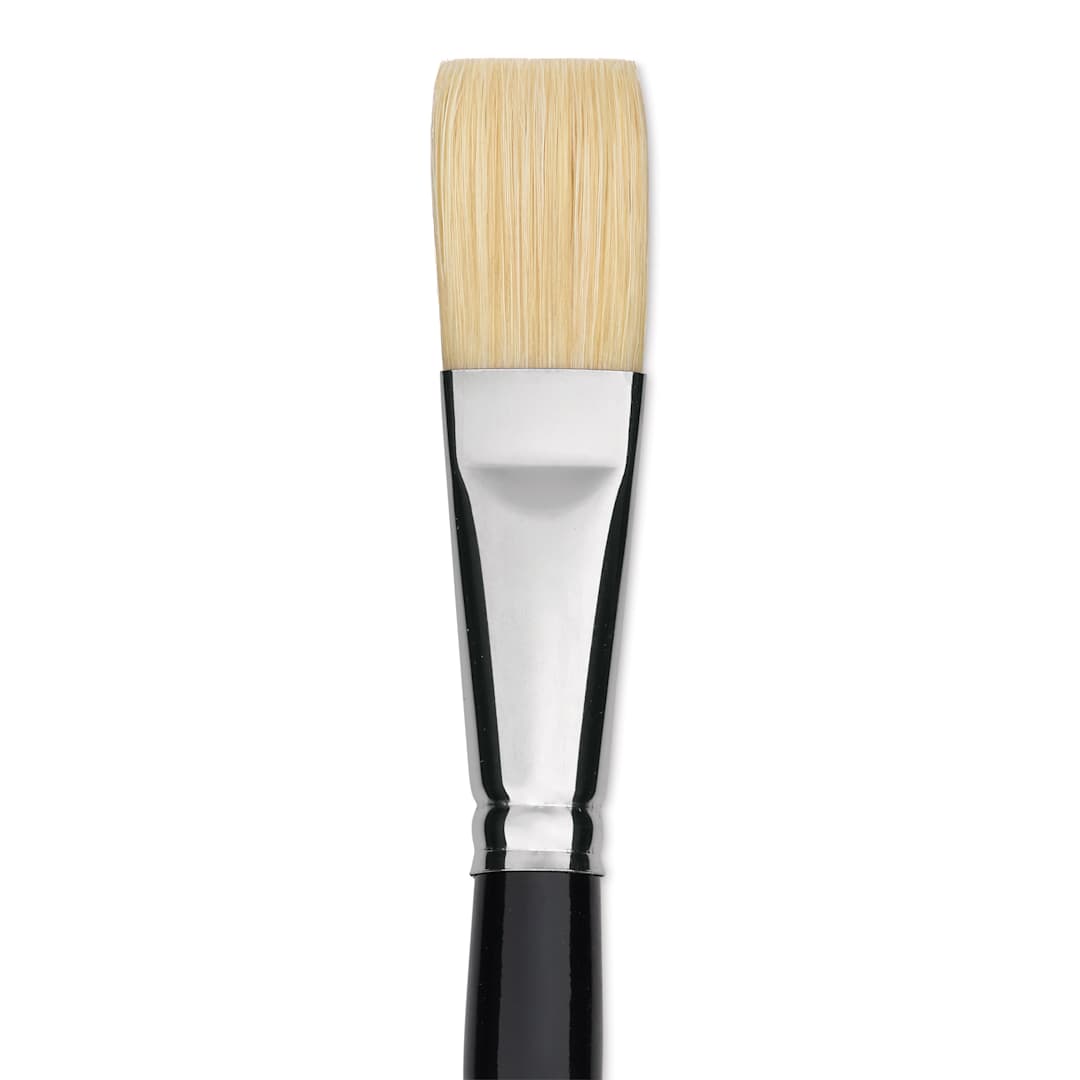 Open in modal - Trekell Hog Bristle Brush - Flat, Long Handle, Size 12, close up