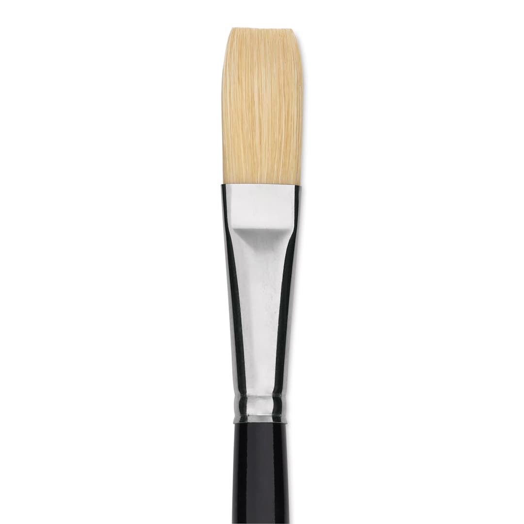 Open in modal - Trekell Hog Bristle Brush - Long Flat, Long Handle, Size 10, close up