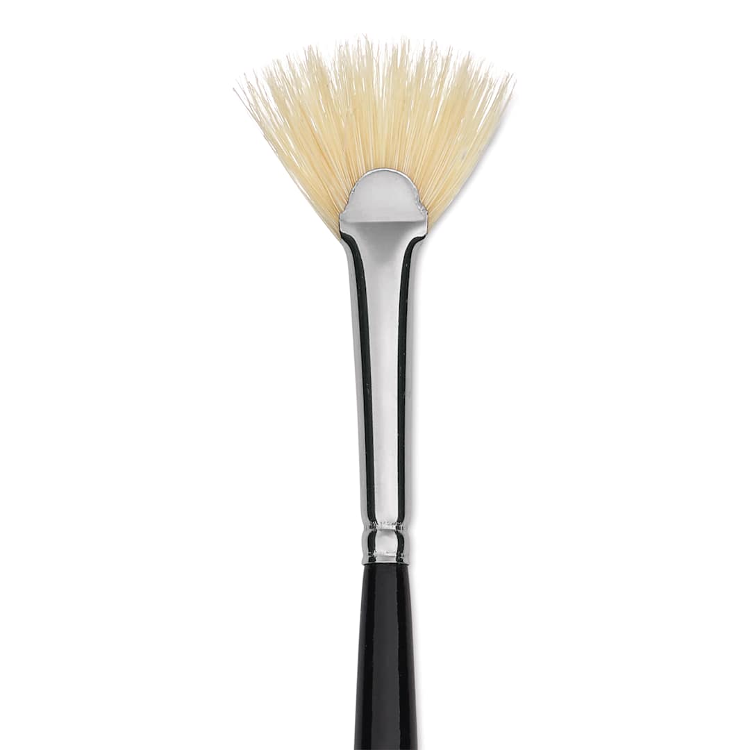 Open in modal - Trekell Hog Bristle Brush - Fan, Long Handle, Size 0, close up