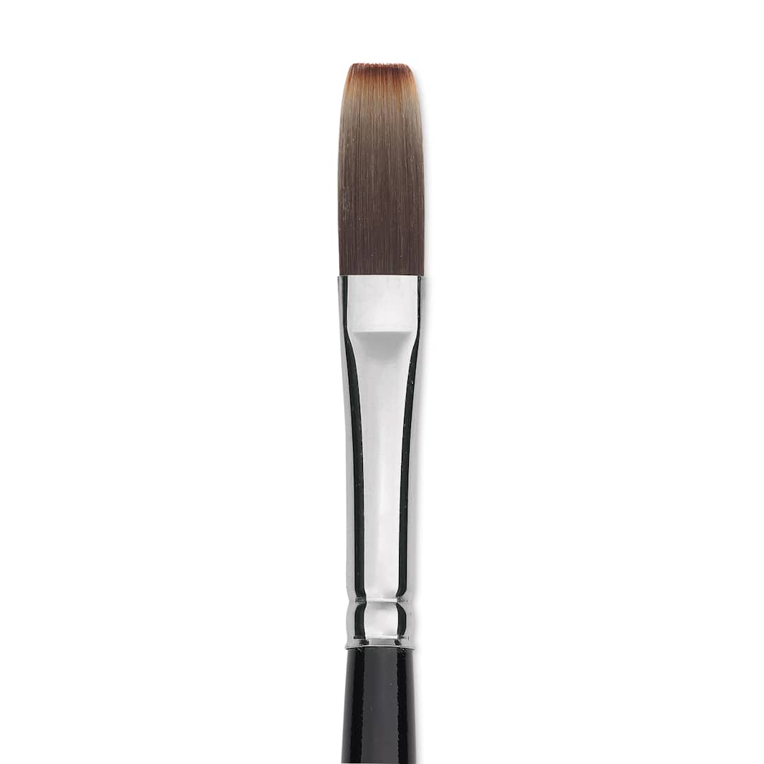 Open in modal - Trekell Spectrum Brush - Long Flat, Long Handle, Size 4, close up