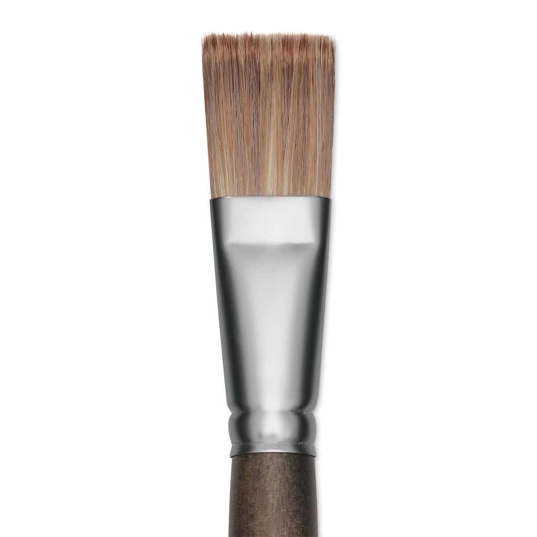Open in modal - Princeton Pro Series 6000 Brush - Flat, Long Handle, Size 12, close up