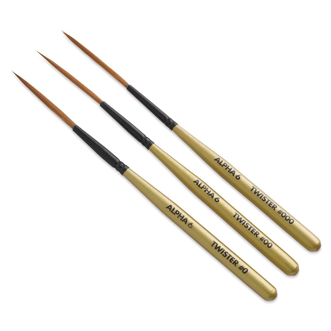 Open in modal - Alpha6 Synthetic Pinstriping Brushes - Twister, Set of 3