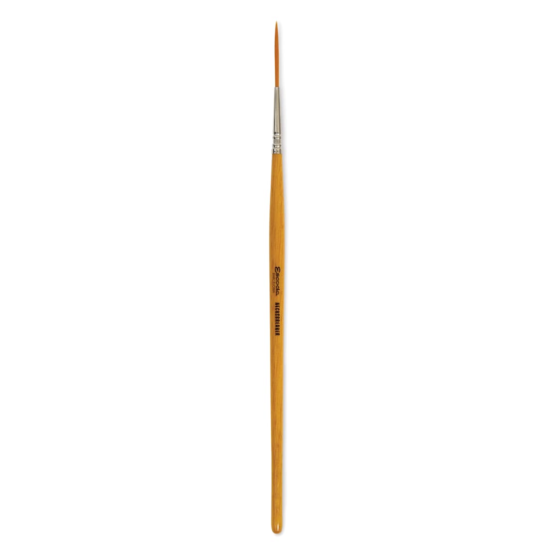 Open in modal - Escoda Necksbreaker Toray Gold Synthetic Pinstriping Brush - Detail Round, Long Handle, Size 1