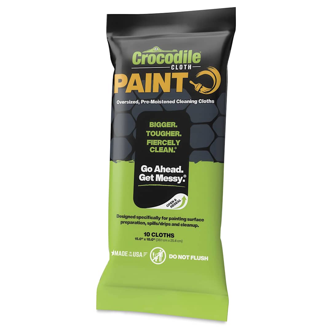 Open in modal - Crocodile Cloth Paint Wipes - 10" x 15", Pkg of 10, packaging