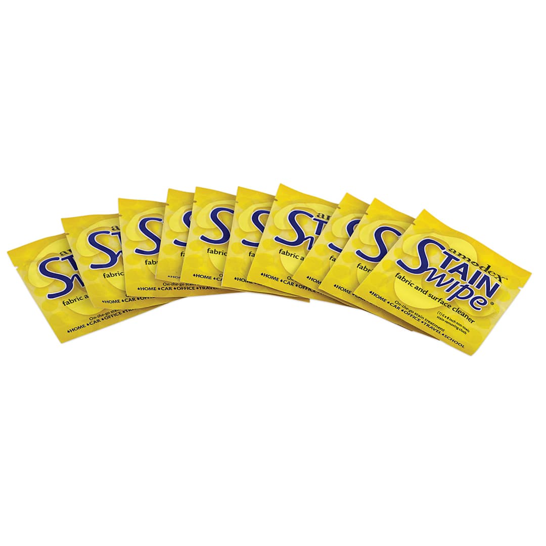 Open in modal - Amodex Ink and Stain Remover - 10 packets of Stain Remover Swipes in fan