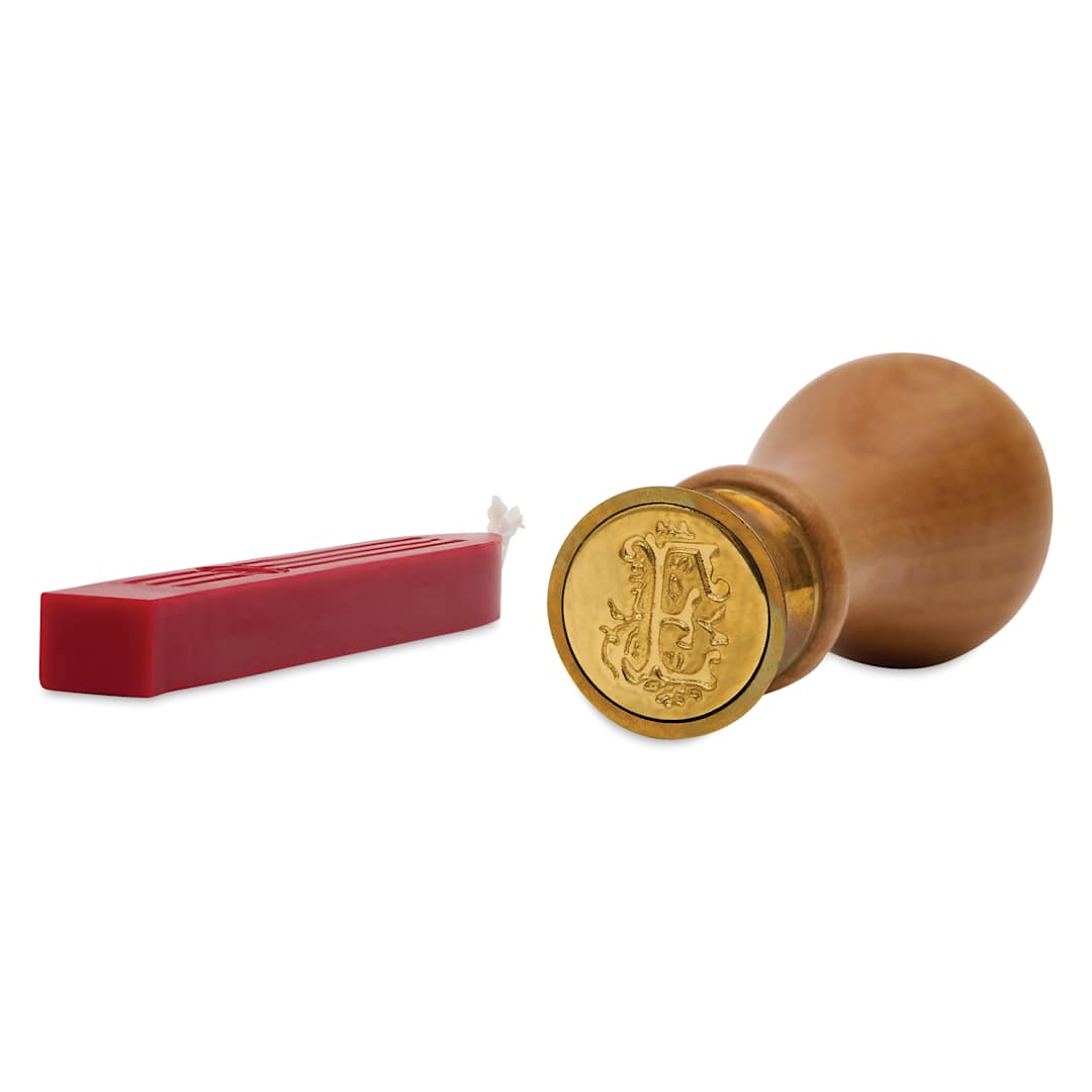 Open in modal - Manuscript Ceramic Small Initial Sealing Coin Set - Letter E