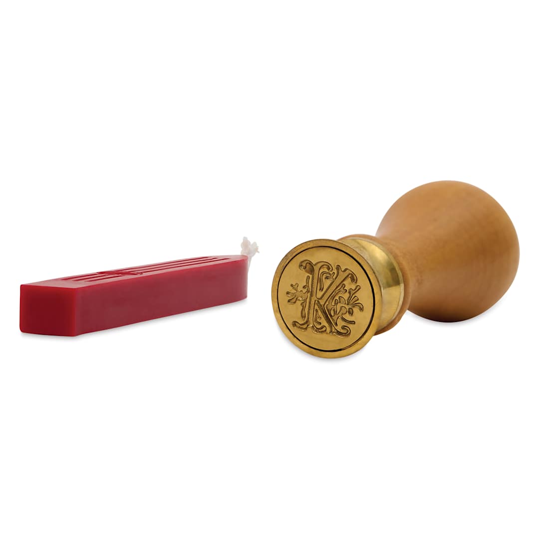 Open in modal - Manuscript Ceramic Small Initial Sealing Coin Set - Letter K