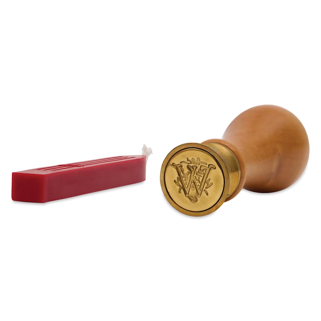 Open in modal - Manuscript Ceramic Small Initial Sealing Coin Set - Letter W