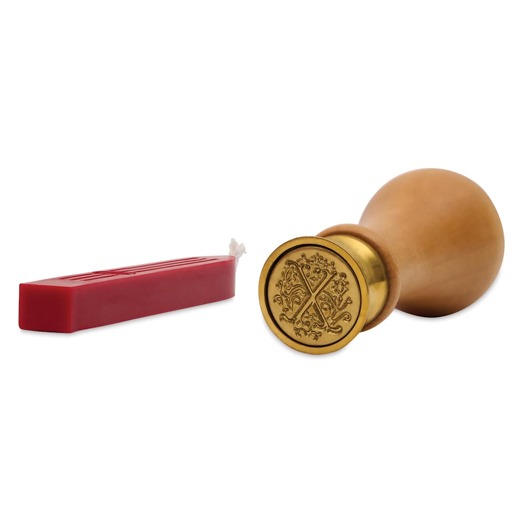 Open in modal - Manuscript Ceramic Small Initial Sealing Coin Set - Letter X