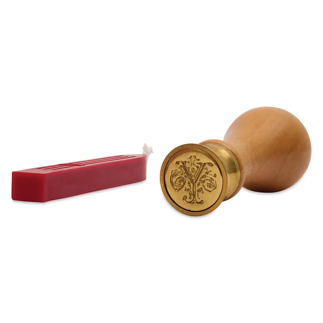 Open in modal - Manuscript Ceramic Small Initial Sealing Coin Set - Letter Y