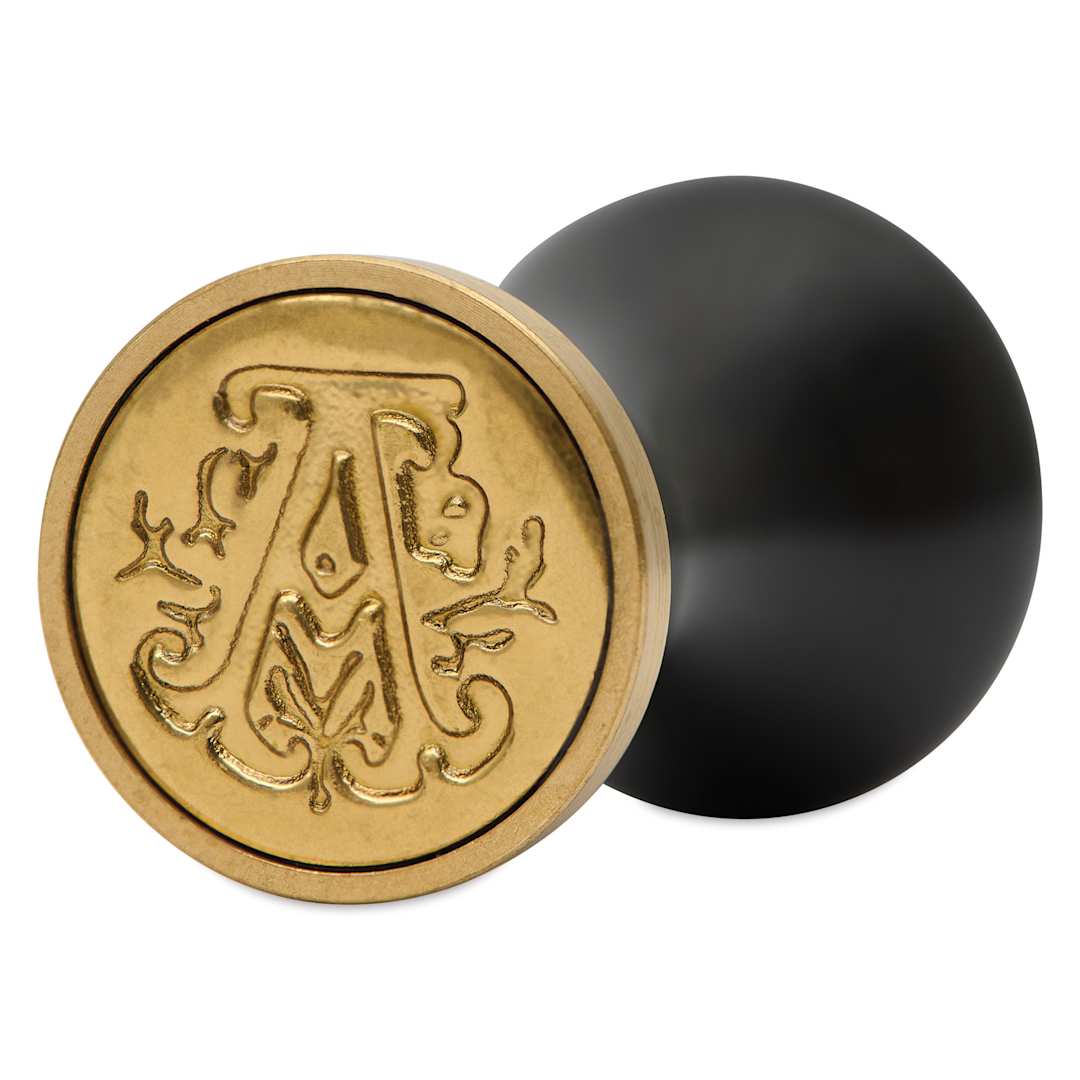 Open in modal - Manuscript Ceramic Mini Initial Sealing Coin Set - Letter A