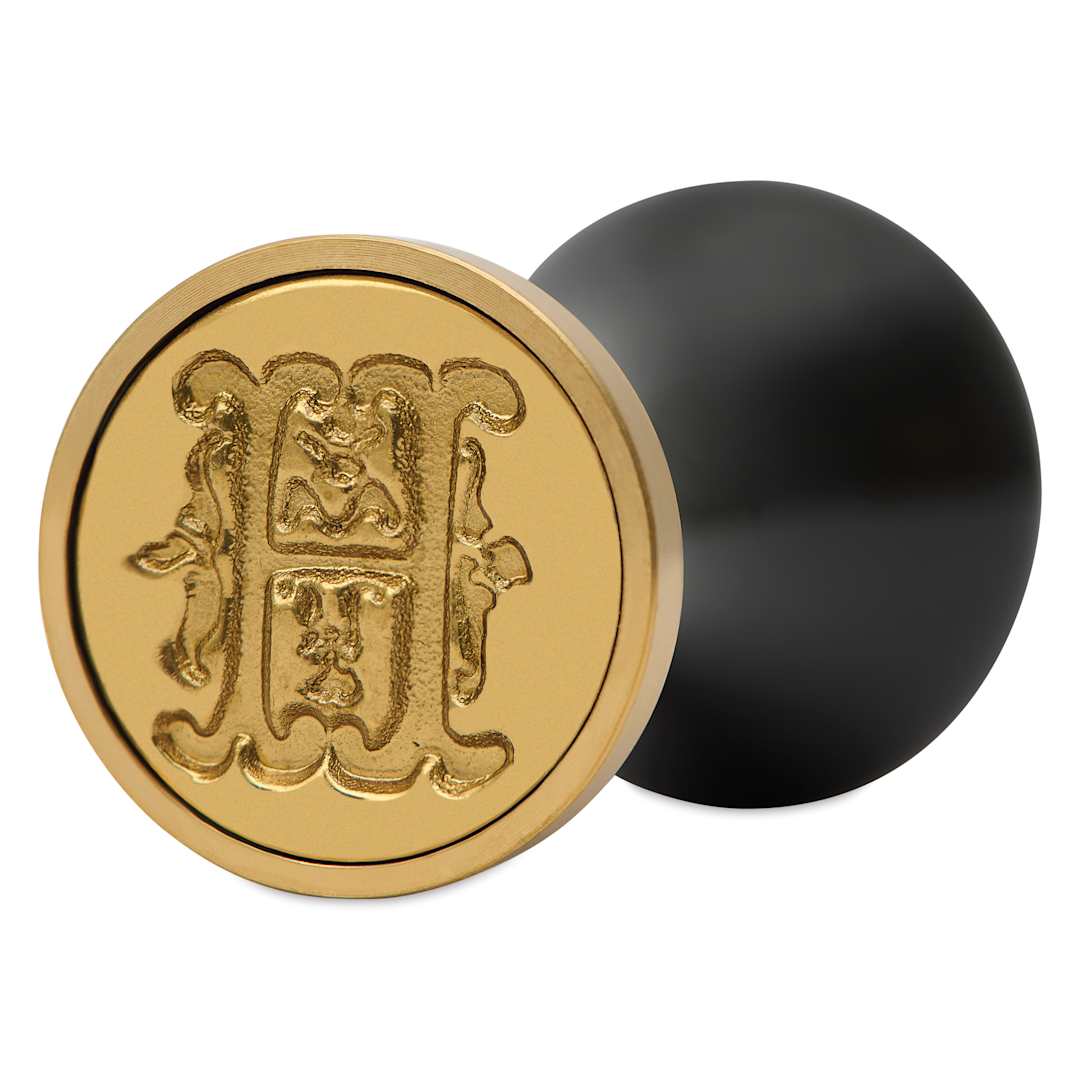 Open in modal - Manuscript Ceramic Mini Initial Sealing Coin Set - Letter H