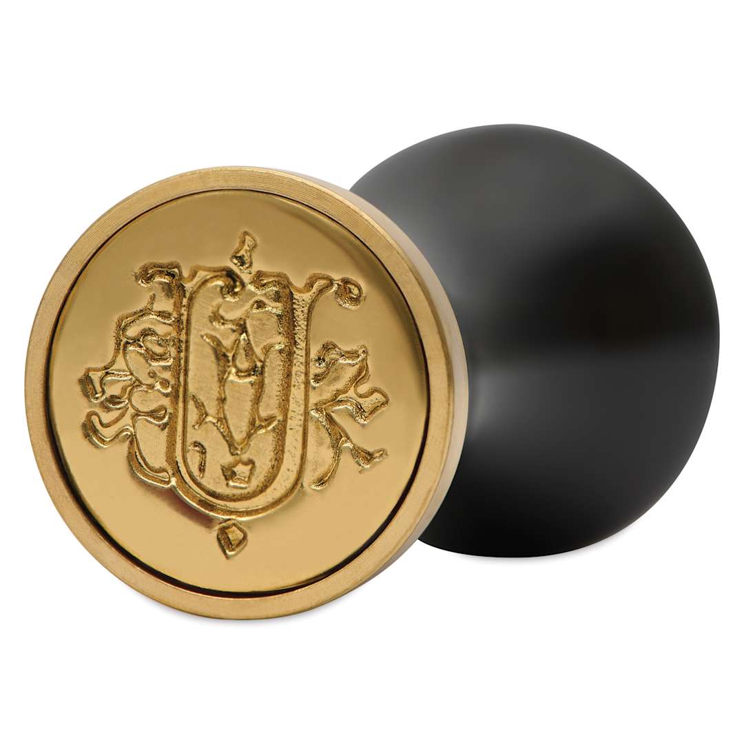 Open in modal - Manuscript Ceramic Mini Initial Sealing Coin Set - Letter U