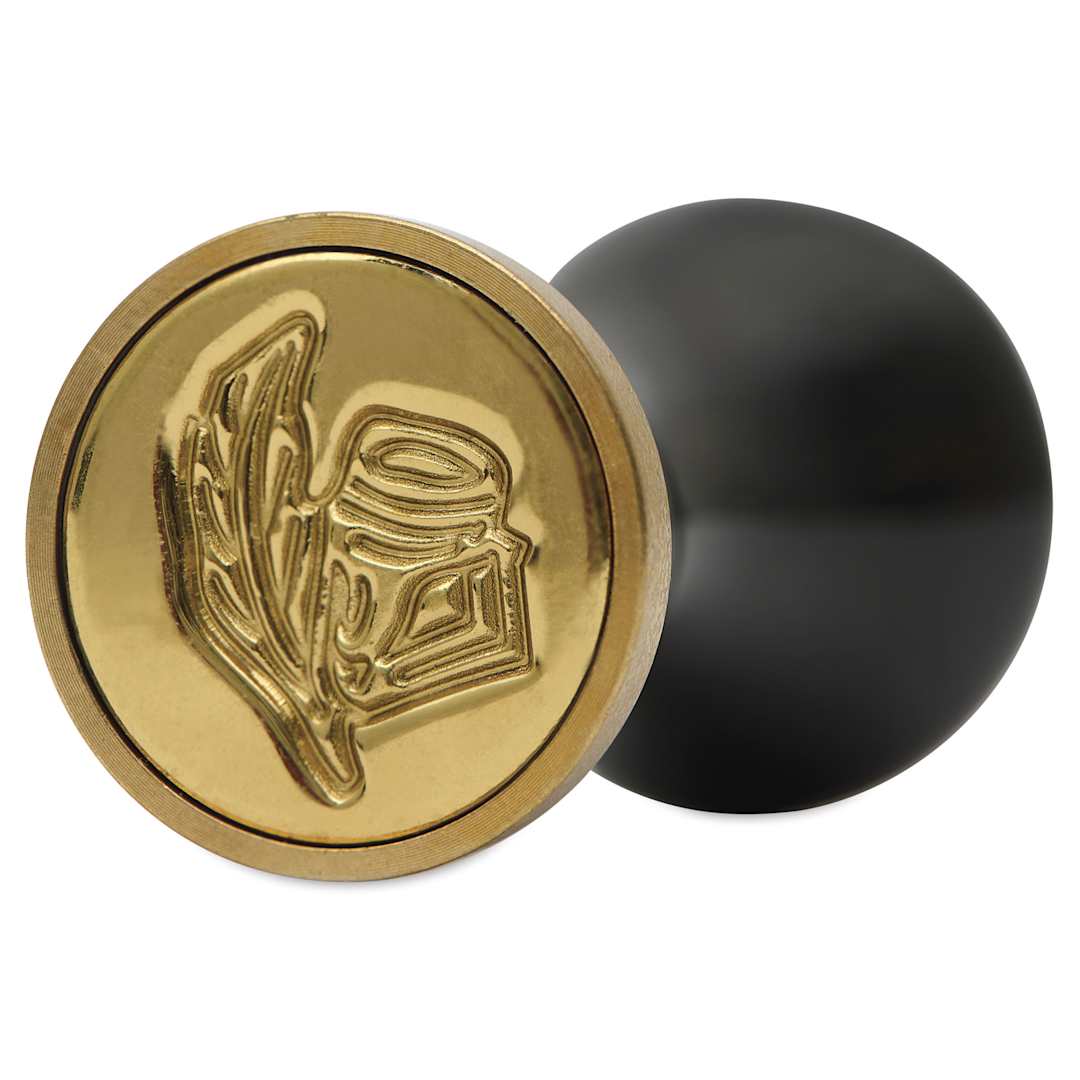 Open in modal - Manuscript Wax and Seal Small Ceramic Coin Set - Quill, close up