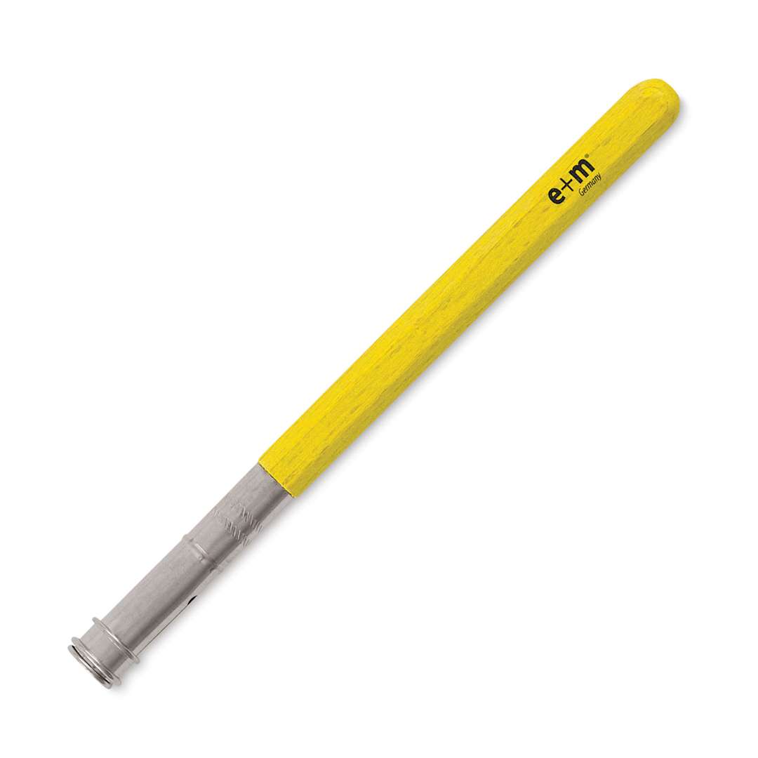 Open in modal - Peanpole Pencil Extender - Yellow painted Extender shown at angle